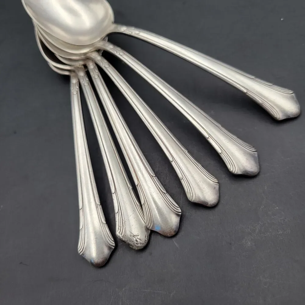 Gorham Plate 1930 LADY CAROLINE Teaspoon Set of 6 VTG Rare